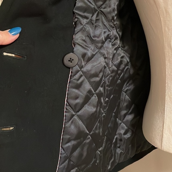 NWT LAND’S END women’s black double breasted Wool Cashmere Pea Coat / jacket 2P - Picture 10 of 14
